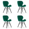 Židle LAGO Velvet - zelená / černé nohy x 4