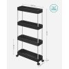Skříňka na kolečkách 4 police černá - KSC008B01