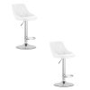 Hocker KAST - bílá ekokůže/chromovaný podstavec x 2