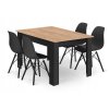 Obdélníková stolová sestava 120x80 craft + 4 židle OSAKA černá
