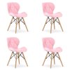 Židle LAGO z ekokůže - růžová x 4