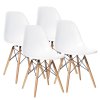 Sada 4 moderních bílých jídelních židlí