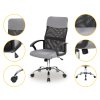 Otočná kancelářská židle se síťovaným opěradlem, šedá