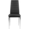 Židle z ekokůže do obývacího pokoje a jídelny, 4 ks chromovaných nohou, černá barva