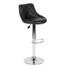 Barová židle, otočná podnožka, nastavitelná výška, chrom, ekokůže