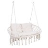LAGOS Závěsné křeslo Čapí hnízdo v krémové barvě s polštáři
