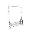 Stojanový věšák se 2 policemi, stojan s kolečky na oděvy od