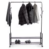 Stojanový věšák se 2 policemi, stojan s kolečky na oděvy od