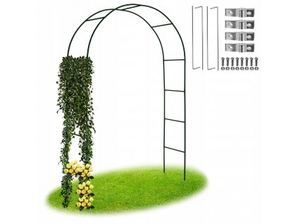 Kovová oblúková pergola čierna 240 cm