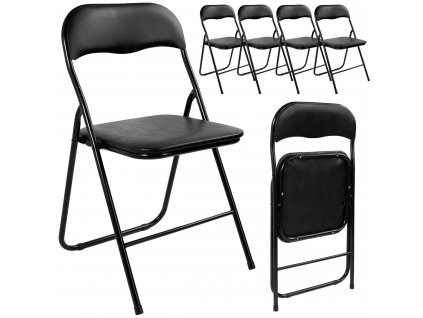 Skladacia stolička BASICO čierna 4 kusy