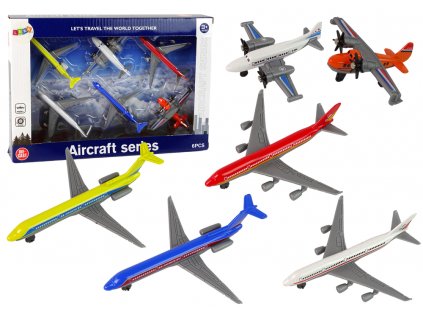 Súprava lietadiel pre cestujúcich Rôzne farby 6 kusov