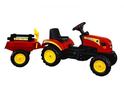 Traktor Branson s prívesom Červené pedále 135 cm