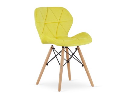 Zamatové kreslo LAGO - žlté x 1