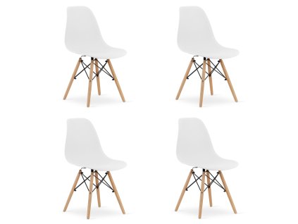 Stolička OSAKA biela / prírodné nohy x 4