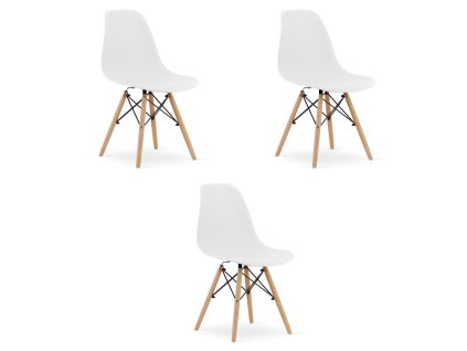 Stolička OSAKA biela / prírodné nohy x 3