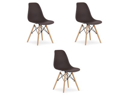 Stolička OSAKA káva / prírodné nohy x 3