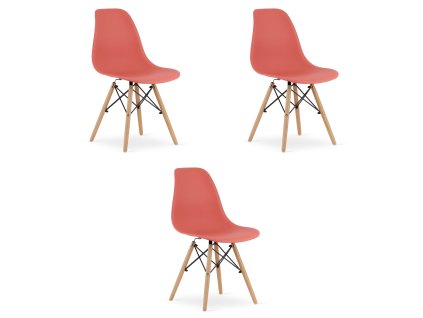 Stolička OSAKA cinabar / prírodné nohy x 3