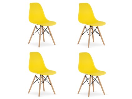 Stolička OSAKA žltá / prírodné nohy x 4