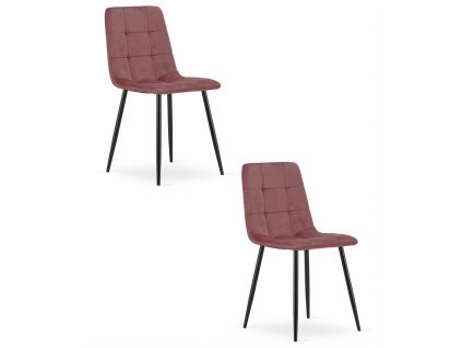Kreslo KARA - ružový zamat / čierne nohy x 2