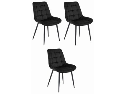 Kreslo BERA - čierny zamat / čierne nohy x 3