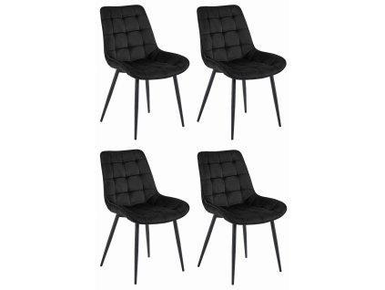 Kreslo BERA - čierny zamat / čierne nohy x 4