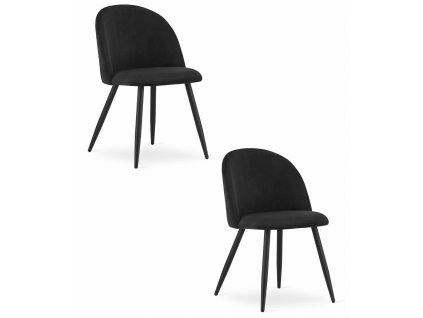 Stolička BELLO - čierny zamat / čierne nohy x 2