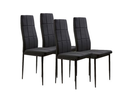 Súprava 4 stoličiek do jedálne, čierna