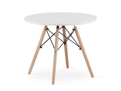 Moderný škandinávsky konferenčný stolík, biela okrúhla doska, 60 cm