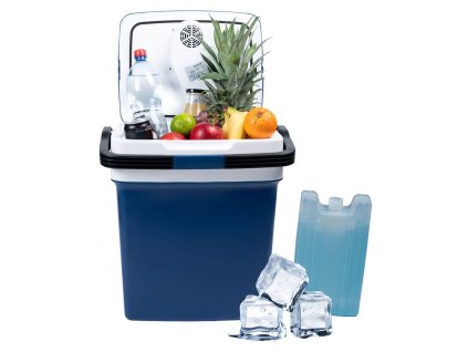 Prenosná autochladnička, 29 l, 220-240V DC12V, funkcia ohrevu, bezplatná vložka, modrá