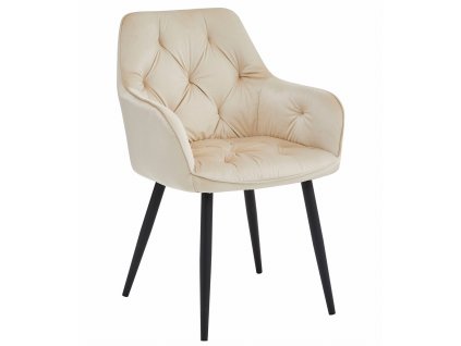 Stolička JORK - béžový zamat / čierne nohy x 1