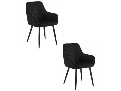 Kreslo NANA - čierny zamat / čierne nohy x 2