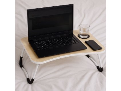 Stojan na notebook so skladacím podnosom 60x40 cm, lampa s ventilátorom