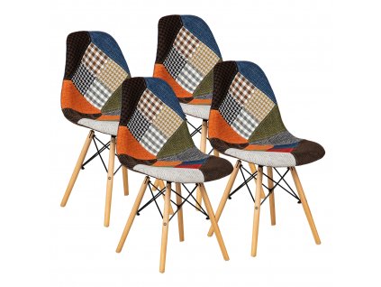 Súprava 4 patchworkových stoličiek