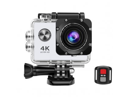 Akčná vodotesná športová kamera 4K – Biela