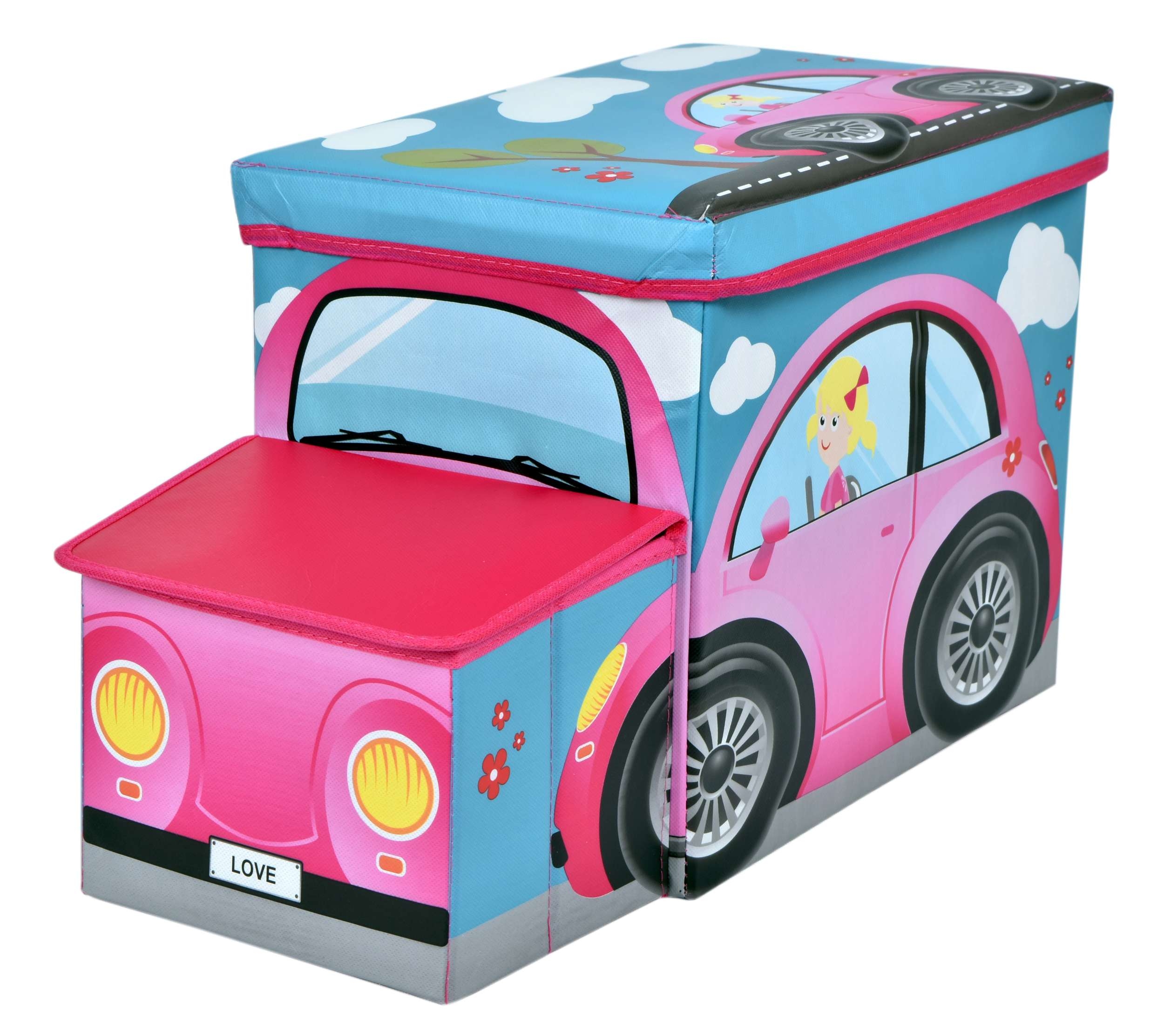 Box na hračky Auto ružové