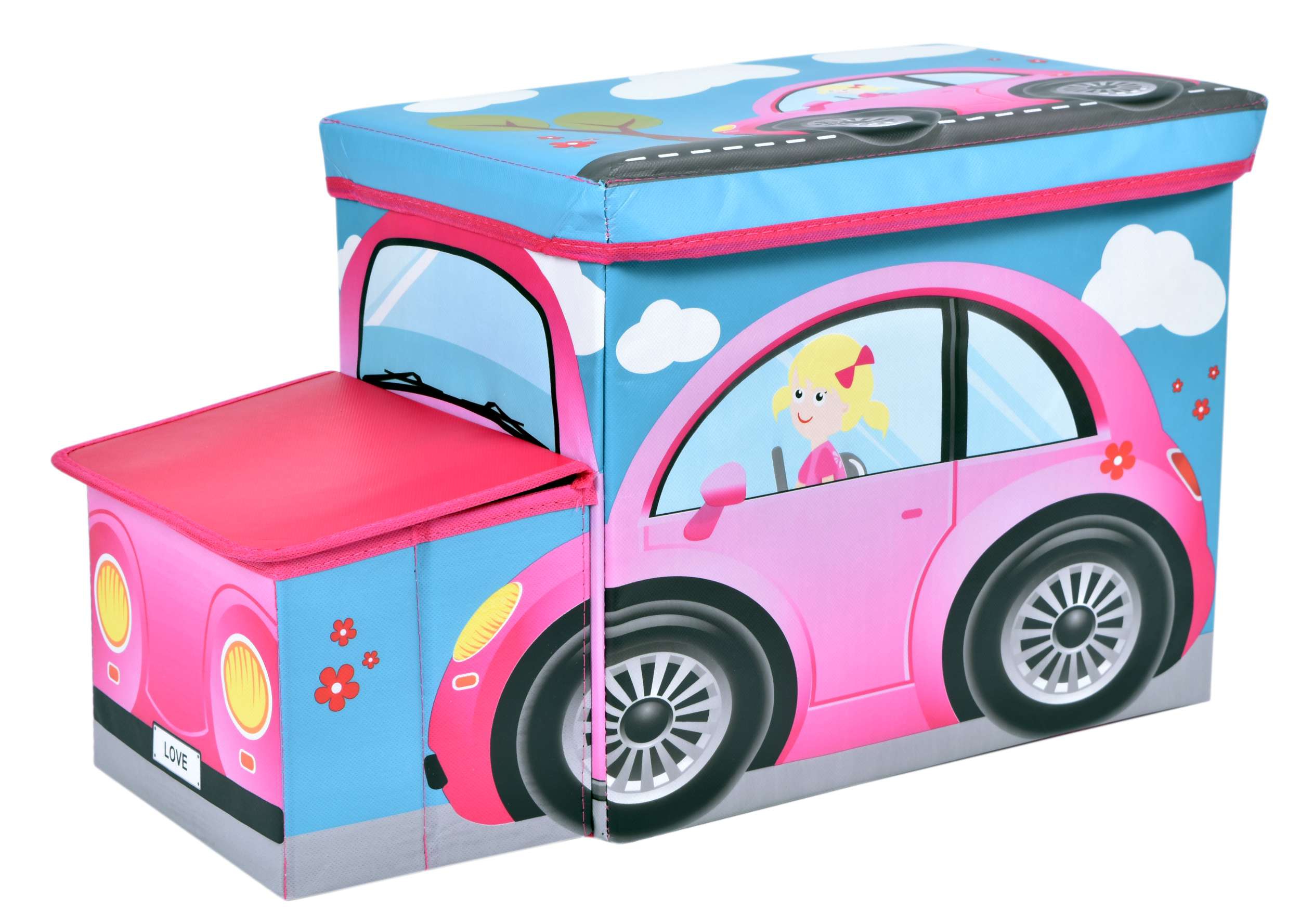 Box na hračky Auto ružové