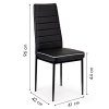 Súprava 4 stoličiek z ekokože 96 x 41x 42 cm čierna