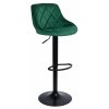 Barová stolička Hocker CYDRO BLACK tmavo zelená Velvet