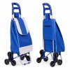 Nákupný vozík, 25l taška, 6 koliesok, kovový rám, modrý