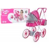Kočiar pre bábiky Kovová taška Veľké kolesá Ružová
