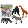 Sada figúrok afrických zvierat 4 kusy Žirafa Gorila