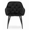 Stolička FORIO - čierny zamat / čierne nohy x 1