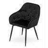 Stolička FORIO - čierny zamat / čierne nohy x 1