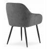 Stolička FORIO - sivý zamat / čierne nohy x 1
