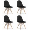 Stolička DUMO - čierny zamat x 4