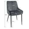 Stolička MONZA - čierny zamat x 2
