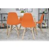 Stolička OSAKA oranžová / prírodné nohy x 4