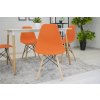 Stolička OSAKA oranžová / prírodné nohy x 4