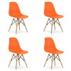 Stolička OSAKA oranžová / prírodné nohy x 4