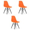 Stolička OSAKA oranžová / nohy čierne x 3